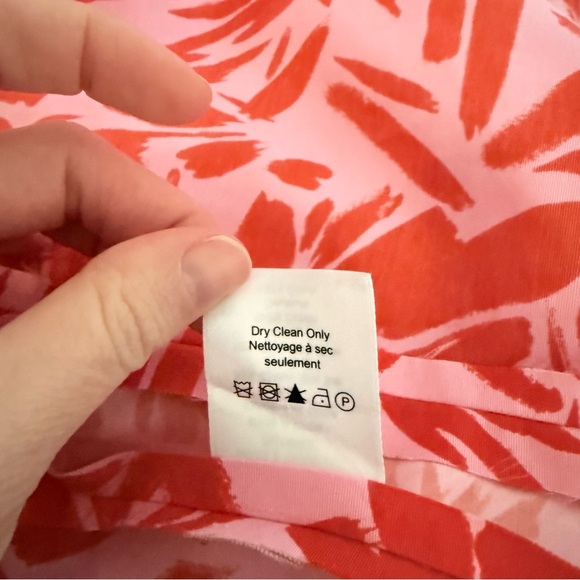 Veronica Beard Samy Mini Dress Poppy Multi Pink Red Shirt 3/4 Sleeve Button US 6 - Picture 15 of 16